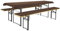 Brandsseller Auflagenset für Bierzeltgarnituren 3-teilig 2 Bankauflagen gepolstert 220x25 cm und 1 Tischdecke 240x90 cm für alle gängigen Festzeltgarnituren Bierbankauflagen Outdoor - Braun