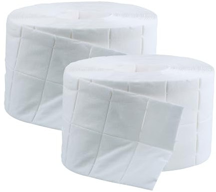 Wellsamed Wellsazell Zelletten Pads, Rollen zu je 500 Stück Zellstofftupfer, 5 x 4 cm, hochgebleicht (1000 Stück, 8-lagig)