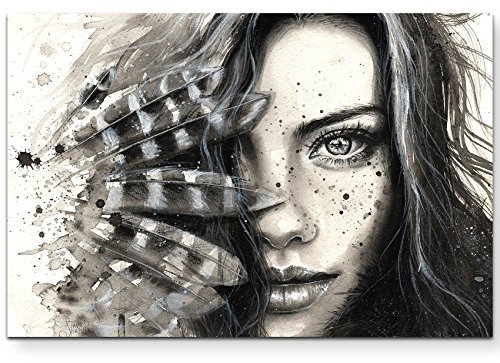 Paul Sinus Art Leinwandbilder | Bilder Leinwand 120x80cm Portrait Frau – Wasserfarben