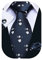 Barry.Wang Blue Panda Ties,Fun Pocket Square and Cufflink Set for Men Silk