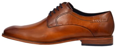 bugatti - 312752031100, Zapatos de cordones derby Hombre, Marrón (Cognac 6300), 41 EU