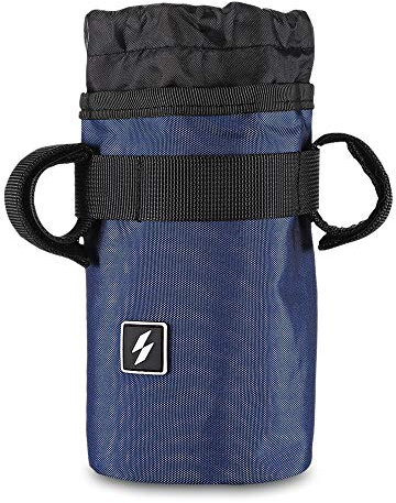 Candora Bike Handlebar Stem Bag Food Snack Storage, Water Bottle Holder Bikepacking, Bicycle Touring, Commuting (Blue)