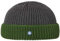 HAMMABURG Twotone Dockermütze Damen/Herren - Made in Italy - One Size (ca. 55-59 cm) Strickmütze - Mehrfarbige Wintermütze aus Wollmischung - Umschlagmütze Herbst/Winter anthrazit-grün One Size