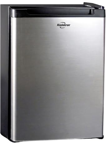 Koolatron 12V / 110V Refrigerator - Mini Fridge for Trucks Cool Storage for Kitchen Bedroom Office Travel Camping Dorms Compact Free Standing Neveras Pequeñpara Apartment 1.76 cu.ft - Black