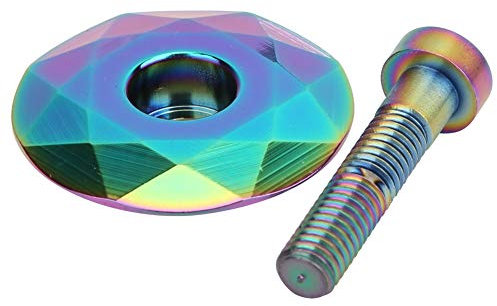 Keenso Mountainbike Steuersatz, 2 Stück Steuersatz aus Aluminiumlegierung Vorbaukappe Titanizing Cover Fahrradmodifikation Zugang(Bunt)