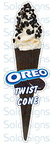 Oreo Twist Whippy Eiswaffel-Aufkleber – 20 cm hoch gestanzter Vinyl-Aufkleber