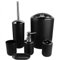 AYNEFY Bad Badezimmer Toiletten Accessoires Set 6-teiliges Badgarnitur mit Seifenspender Seifenschale Zahnb¨¹rstenhalter Zahnputzbecher Toilettenb¨¹rste M¨¹lleimer(Schwarz)