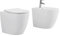 Yellowshop - Sanitari bagno a terra filo muro - Wc rimless, copriwc soft close e bidet mod. Hoop