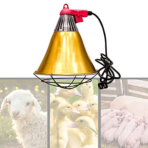 Aprilhp Wärmelampe Küken, Rotlichtlampe Wärmelampe Tiere Haustier Heizungs Lampe für Hühner, Ferkel und Welpen, 200W, Einstellbare Temperatur