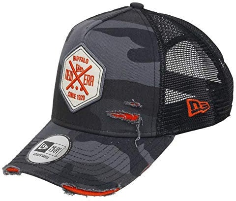 New Era Frayed Patch Midnight Camo A-Frame Adjustable Trucker Cap - One-Size