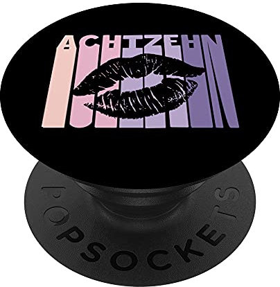 18. Geburtstag Mädchen Retro Kuss Mund Lippen Kussmund PopSockets mit austauschbarem PopGrip