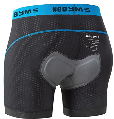 NOOYME Fahrradhose Herren Schnelltrockende Radlerhose mit Sitzpolster 4D Atmungsaktive Gepolstert Elastische Radhose Schwarzblau 3XL