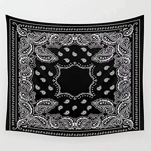 YuLiZG Wandteppiche Wandbehang Bandana Schwarz-Weiß-Zimmer Teppich Tagesdecke Strandmatte Zubehör Wandteppich Art Nature Home Tischdecke Dekorationen Für Wohnzimmer Schlafzimmer Dekor 150 * 200Cm