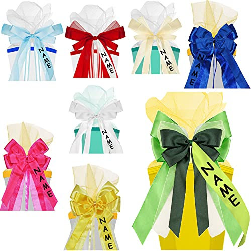 alles-meine.de GmbH Schleife für Schultüten - hell blau - incl. Name/Text - 17 cm breit u. 31 cm lang - mit edlen Satin Bändern - für Zuckertüten und Geschenke - Geschenkba..