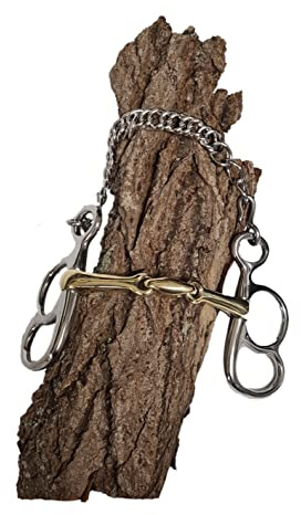 Esposita Postkandare mit 2 Ringen - doppelt gebrochen - Mundstück aus Messing Ringe aus Edelstahl 8,5cm