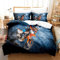 MIQEBX Motocross Bettwäsche 200x200cm,3D Motorrad-Bettbezug mit 2 Kissenbezug,100% Mikrofaser,Extremsport-Thema Blau Bettwäsche für Jugendliche Jungen