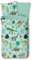 Soma Renforcé Pastell Kinder-Bettwäsche-Set 2 teilig Bettbezug 2tlg 135x200cm 80x80cm Dino Dinosaurier Mint Dreieck
