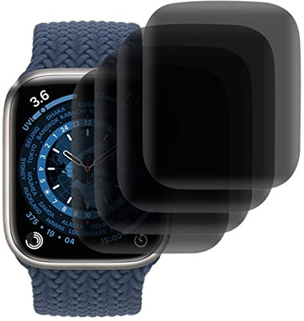 GLBLAUCK Displayschutzfolie für Apple Watch Serie 9, 8, 7, 45 mm, kein Glas, kratzfest, blasenfrei, weich, 4 Stück