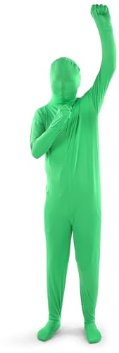 Zunate Traje de Pantalla Verde Chromakey Traje de Cuerpo Completo Diseño Dividido Hombre Que Desaparece para Fotografía Película Video Efecto de Foto,Traje de Adulto Elástico Unisex Apto para(160cm)
