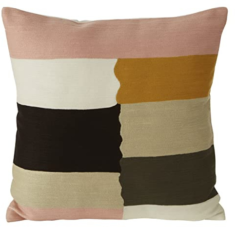 Premier Housewares Patch Design Cushion, Unique Textile, Sofa Cushions, Versatile, Contemporary Accent Piece, Vibrant Colors, Soft Fabric, W45 x D45 x H3cm