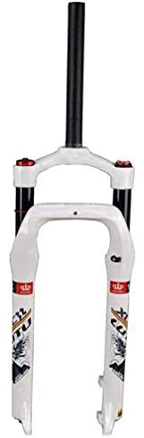 HSQMA 26Zoll Fatbike-Gabel 4.0-Reifen E-Bike Luft Federung Gabel 100mm Federweg 1-1/8 Scheibenbremse Gabel Schnellspanner 9mm Manuelle Verriegelung (Color : 26'' White)
