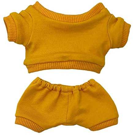 niannyyhouse 15 cm große Plüschpuppenkleidung, Sportbekleidung, Anzüge, Sweatshirts, Hosen, Puppenverkleidungen (gelb, 15 cm)