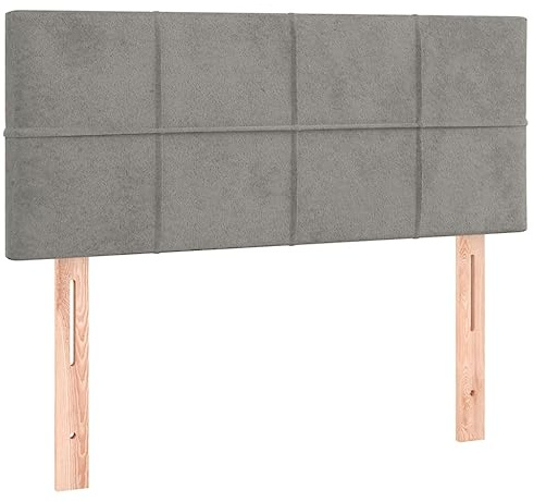 vidaXL Kopfteil, Bettkopfteil mit Holzbeinen, Höhenverstellbar Polsterkopfteil für Bett, Betthaupt Bettzubehör Schlafzimmer, Hellgrau 100x5x78/88cm Samt