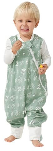 Duomiaomiao Sommer Schlafsack mit Füßen, 0.5 Tog, 100% Baumwolle für Kinder 3-4 Jahre