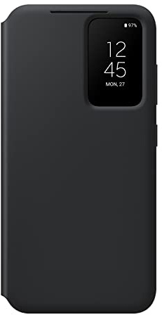 Samsung Custodia a portafoglio per Galaxy S23 S-View, custodia protettiva con slot per porta carte, finestra trasparente con tocco delle dita, versione USA, EF-ZS911CBEGUS, nero