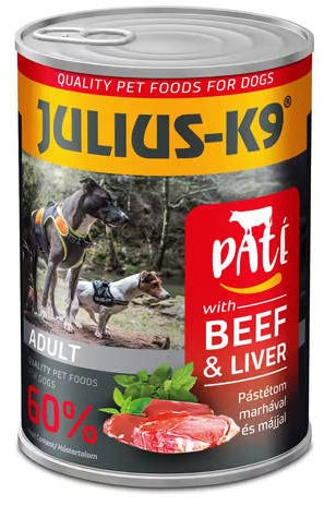 Julius-K9 - Hundefutter - Dosenfutter - Nassfutter - Paté - Adult - Beef - 10 x 400g