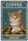 CREATCABIN Cat Coffee Sign Vintage Funny Cat Metal Tin Sign Poster Retro For Murder Is Wrong Decoración Pared Pinturas Arte para el Hogar Cocina Baño Café Bar Pub Decoraciones 30x20cm