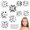 OOTSR 9 Blatt Wiederverwendbare Schablonen und Glitzersteine Selbstklebend für Kinder Erwachsene, Tattoo-Schablonen für Gesicht und Körper, Kreativität Schablone für Halloween Schminke Partys