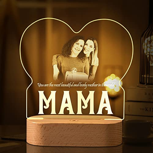 Mama Kristall-Fotorahmen, personalisiertes 3D Kristallglas Foto geätzt graviert, mit Ihrem eigenen Bild, Geburtstag, Hochzeit, Vatertag, Geschenk für Weihnachten, Muttertag Andenken Geschenk