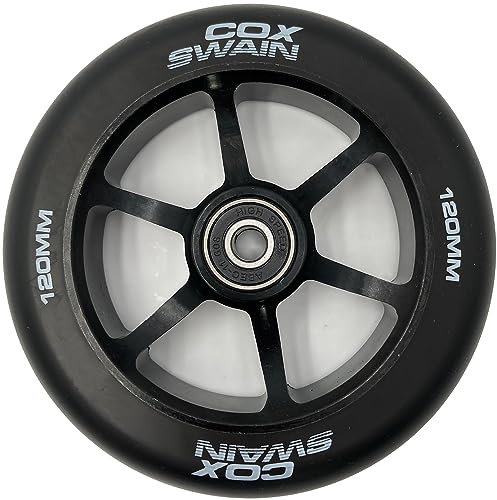 Cox Swain 2 STK. High End Stunt Scooter Rollen Komplett Set mit ABEC 11 Kugellagern und Alu Spacern: Black/Black 120mm