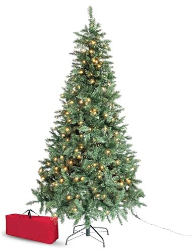 Brigros - Albero di Natale Artificiale Ago di pino folto, + Borsone, Effetto Realistico, Rami a Gancio, Facile Montaggio, PVC, Base Metallica, Ignifugo (Light, 180 cm)