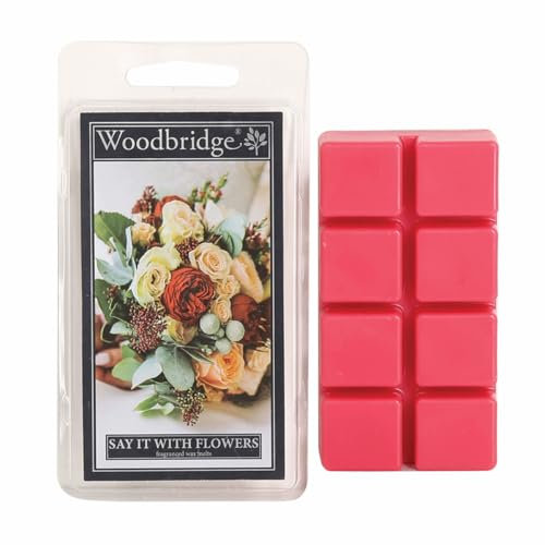 Woodbridge Duftwachs Set Say it with Flowers (4X) | Blumen Duft | Bis zu 8h Duftdauer je Melt | Für Duftlampen & Wachswärmer | Hochwertiges Paraffinwachs | Raumduft für Zuhause & Büro