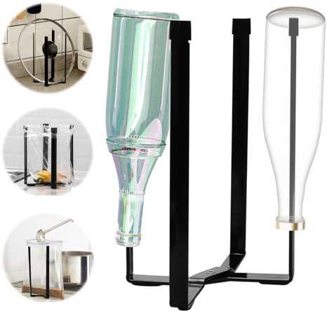 sitarcmin Scolapiatti bottiglie, scolapiatti pieghevole per bottiglie, bicchieri, portabottiglie per sgocciolare, portabottiglie da cucina (nero)