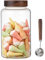 Foyofly Large Glass Coffee Storage Jar with Spoon Clear Coffee Container Sealed Food Canister Transparent Grain Cereals Tank for Spices Sugar Coffee Bean Biscuits Candies Flour Tea(1200ml/40fl oz)