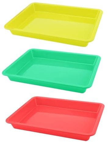 3 Pcs Play Tray Set - Versatile Plastic Trays for Sensory Play, Crafting, and Learning Activities, Durable and Easy to Clean, Ideal for Kids, Lego, and Montessori Activities