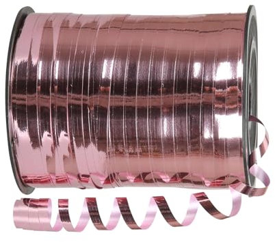 Geschenkband Roségold 5mm Breit,450M Kräuselband Geschenkbänder,Glänzendes Metallband, Ballonschnur für DIY-,Dekoband für Hochzeit Weihnachten Neujahr Geburtstag Geschenkverpackung Ballonverschlüsse