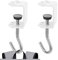 2Pcs Desk Mount Bag Holder Hook, Clamp-On Backpack Hanger, Purse Hooks for Tables, Portable Desk Mount Headphones Holder, Duty Handbag Hanger, Organize Desktop Storage Items (Cat Claw Type, White)