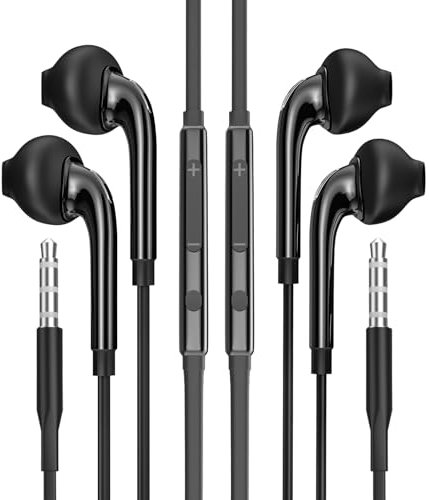 Wired Headphones In Ear Earphones with 3.5mm Jack (2Pack) for Compatible for Samsung Galaxy Gaming Headset with Microphone for Phone Laptop PC Android Mobile Noise Cancelling Corded Stereo S6-ej