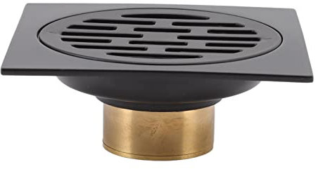 Drenaje del Piso de la Ducha, Rejilla de Ducha Cuadrada de Cobre y Acero Inoxidable Antiguo de Estilo Europeo, Colador de Cabello con Rejilla Cuadrada Extraíble a Prueba de