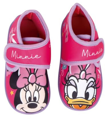 Minnie Mouse Hausschuhe | Minnie Mouse Hausschuhe für Mädchen mit rutschfester Sohle | Slippers Halbstiefel, Rosa, 24 EU