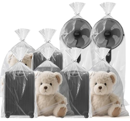8 Piezas Bolsas de Almacenamiento Extra Grandes de Plástico Transparente, bolsas de plástico planas grandes, gruesas y duraderas, se aplican a edredones, maletas, juguetes