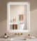Badspiegel-mit-Beleuchtung 50x70cm - Badezimmerspiegel LED Badezimmer Spiegel mit Beleuchtung Beschlagfrei, Touch-Schalter, Dimmbar, 3 Lichtfarben, Wandspiegel Led-Spiegel-Bad Horizontal/Vertikal