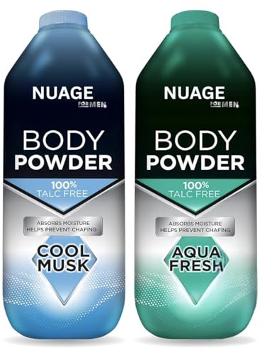 Nuage Body Powder for Men, Cool Musk Scent, 250g, Talc-Free, Moisture Absorbing