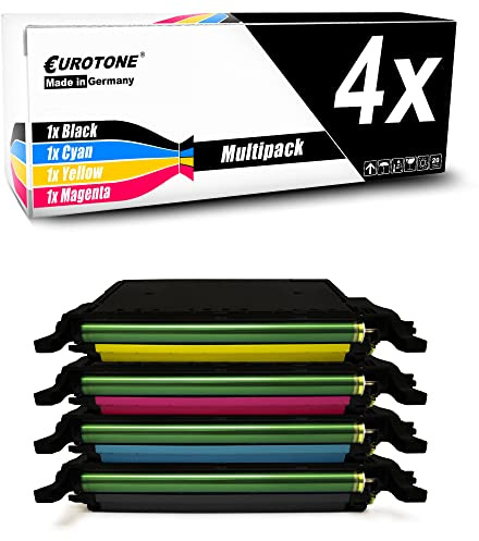 Eurotone Toner 4X Tonerpatrone kompatibel für Samsung CLP770 CLP775 ersetzt CLT-6092S Schwarz Blau Rot Gelb