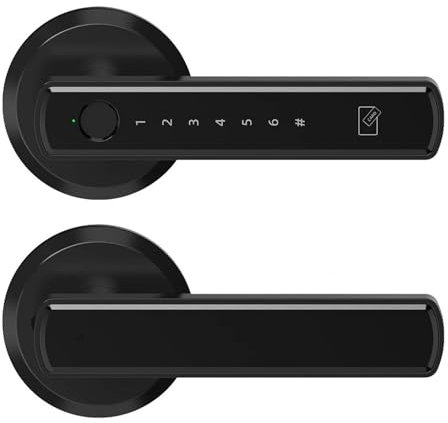 Cerradura Inteligente,Cerradura Electronica Cerradura inteligente con huella dactilar, cerradura de puerta con control remoto, desbloqueo con código de acceso, teclado electrónico de pantalla táctil