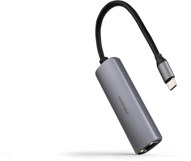 NANOCABLE 10.16.4603 - Adaptador USB-C 3.1 a RJ45, con PD 100W, USB-C/M, Aluminio, Color Gris, 18 cm